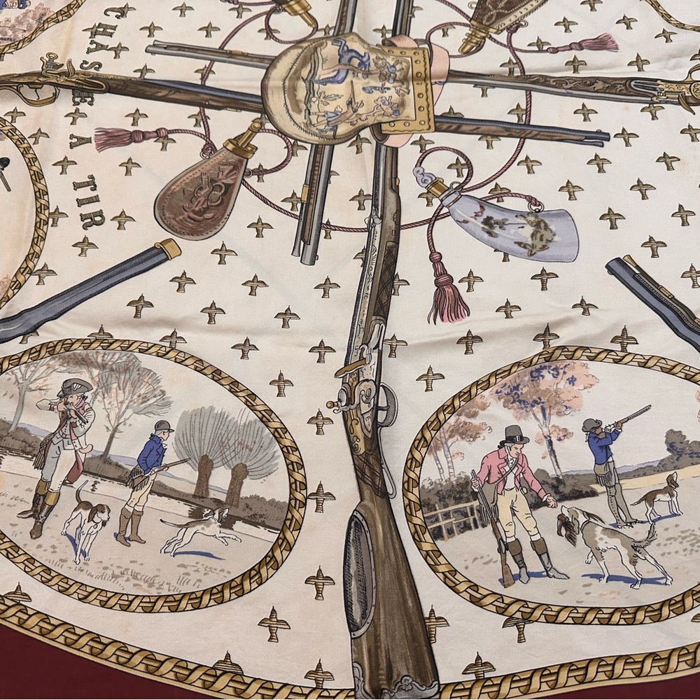 HERMES Vintage Equestrian Print Silk Scarf - Picture 9 of 10